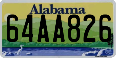 AL license plate 64AA826