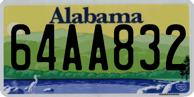 AL license plate 64AA832