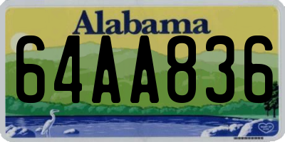 AL license plate 64AA836