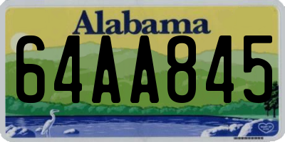 AL license plate 64AA845