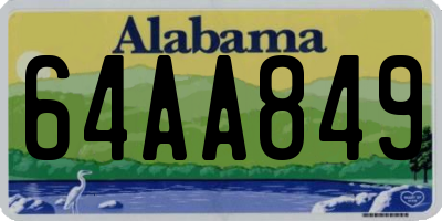 AL license plate 64AA849