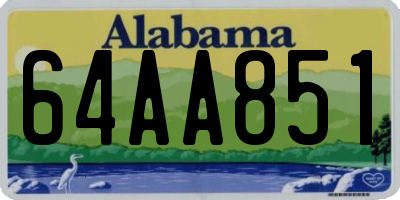 AL license plate 64AA851