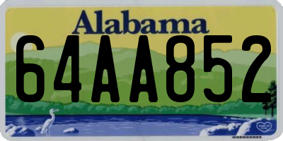 AL license plate 64AA852