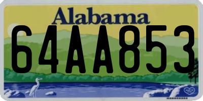 AL license plate 64AA853