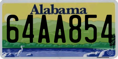 AL license plate 64AA854