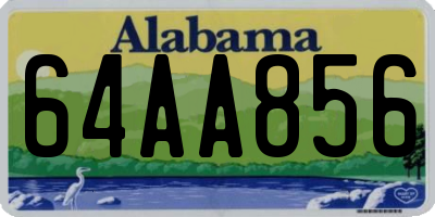 AL license plate 64AA856