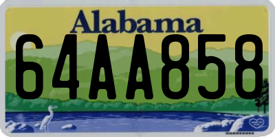 AL license plate 64AA858