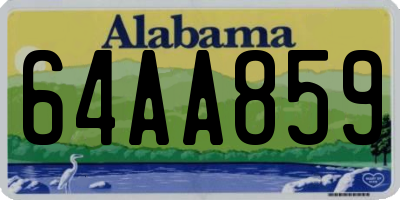 AL license plate 64AA859