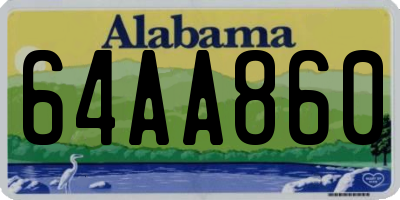 AL license plate 64AA860