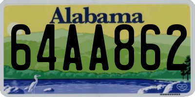 AL license plate 64AA862