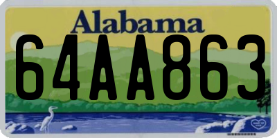 AL license plate 64AA863