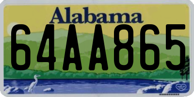 AL license plate 64AA865