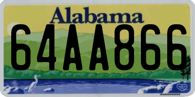 AL license plate 64AA866