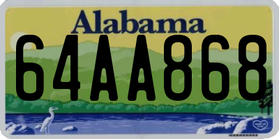 AL license plate 64AA868