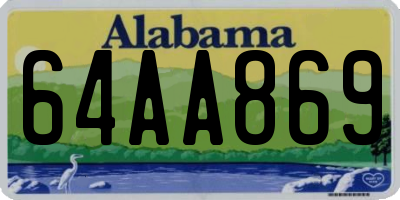 AL license plate 64AA869