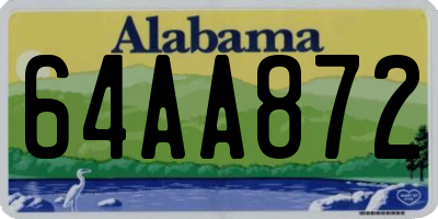 AL license plate 64AA872