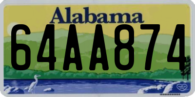 AL license plate 64AA874