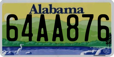 AL license plate 64AA876