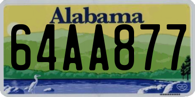 AL license plate 64AA877