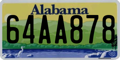 AL license plate 64AA878