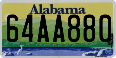 AL license plate 64AA880
