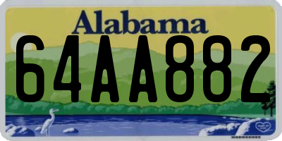 AL license plate 64AA882