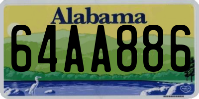AL license plate 64AA886