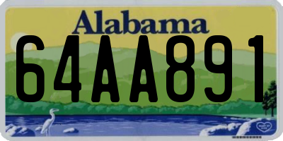 AL license plate 64AA891