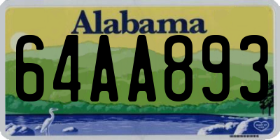 AL license plate 64AA893