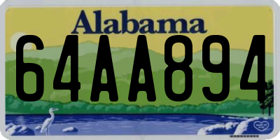 AL license plate 64AA894