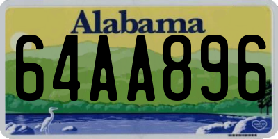 AL license plate 64AA896