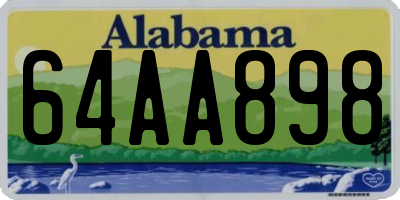 AL license plate 64AA898
