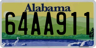 AL license plate 64AA911