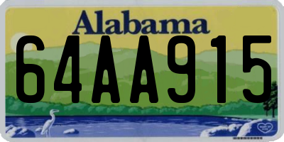 AL license plate 64AA915