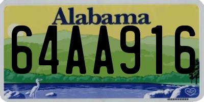 AL license plate 64AA916