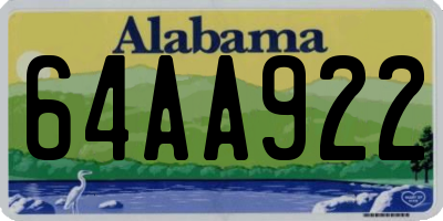 AL license plate 64AA922