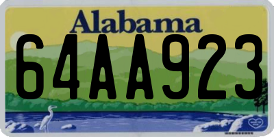 AL license plate 64AA923