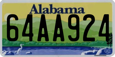 AL license plate 64AA924