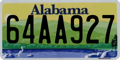 AL license plate 64AA927