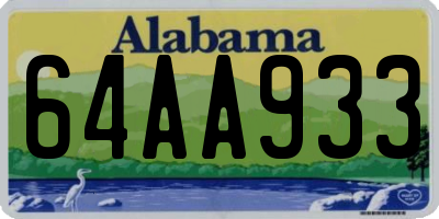 AL license plate 64AA933