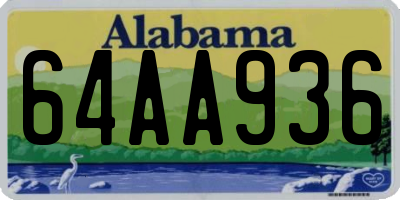 AL license plate 64AA936