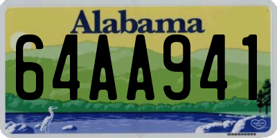 AL license plate 64AA941