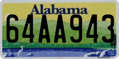 AL license plate 64AA943