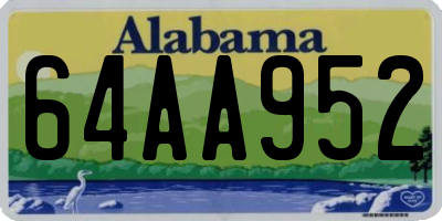 AL license plate 64AA952