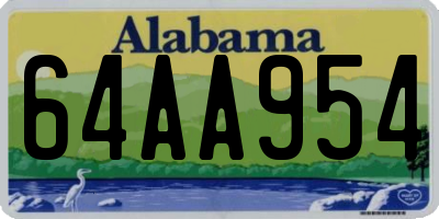 AL license plate 64AA954