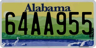 AL license plate 64AA955