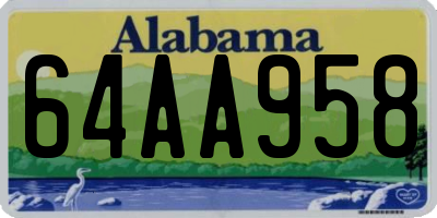 AL license plate 64AA958