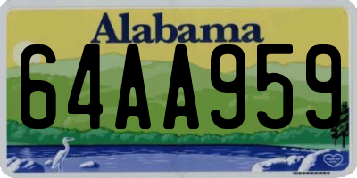 AL license plate 64AA959