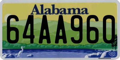 AL license plate 64AA960