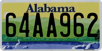AL license plate 64AA962